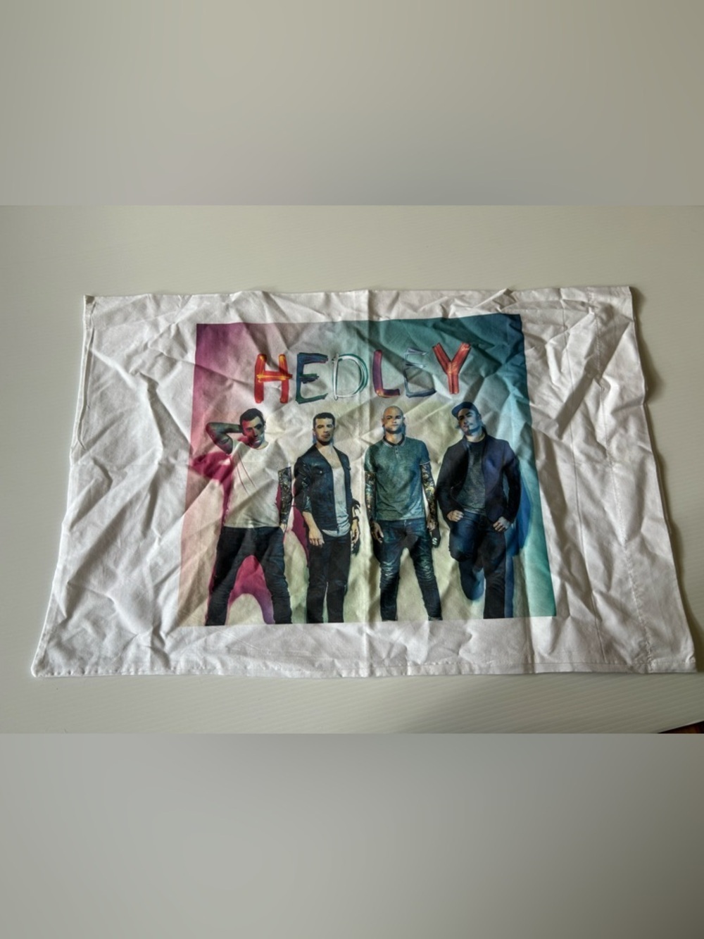 Hedley Band Photo Pillowcase - White with Multicolor Print